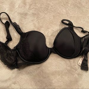 Victoria’s Secret 34B black Angels Demi bra with underwire and lace